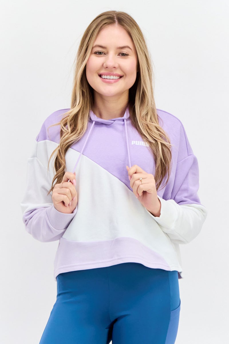 PUMA Women Sportswear Fit Long Sleeve Outdoor Hooded Sweatshirt, Lilac - Image 1