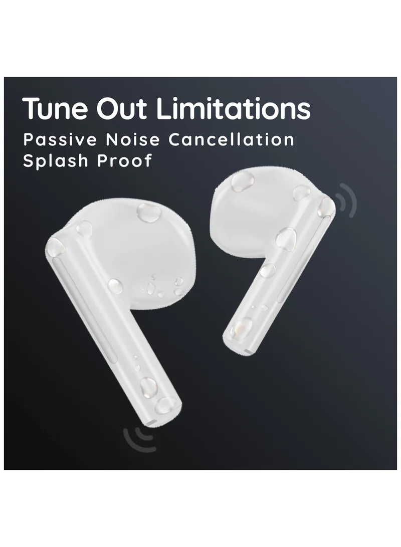 Pebble Duet Earbuds True Wireless Bluetooth Earphone with 20H Playtime, Noise Cancelling, 100H Standby, Low Latency Splash Proof With Auto Pairing And Voice Assistant Earphones TWS White