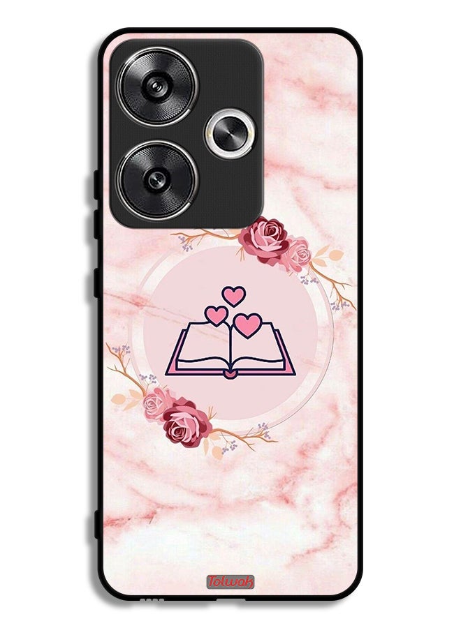 Tolwak Xiaomi Poco F6 5G Protective Case Cover Three Hearts On Book Artwork - Image 1