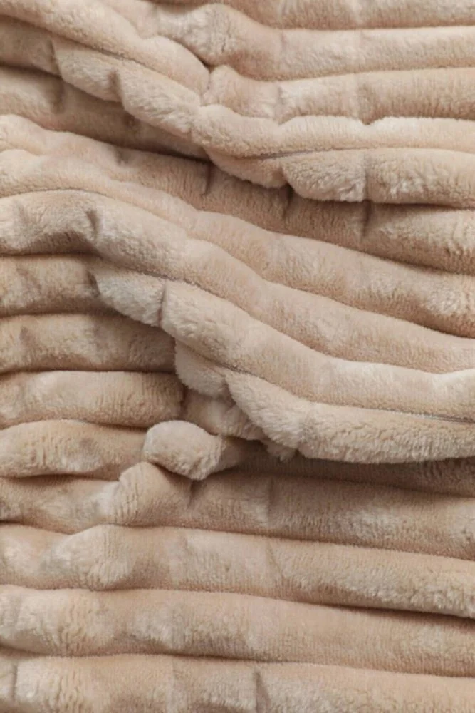 MERINOS Modern Line 3 Piece Blanket Set - Beige Mink Color
