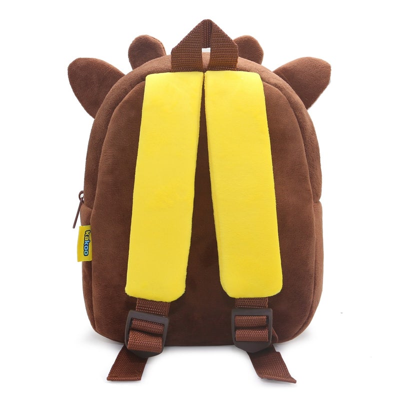 Plush Kids Backpack, Giraffe Animal Design, Soft Lightweight School Bag for Toddlers and Preschool Kids - Image 5