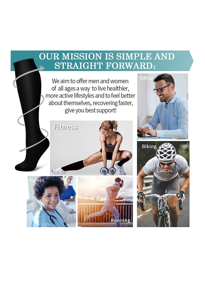 3 Pack Medical Compression Socks-Compression Socks For Women and Men Circulation -Best for Running,Nursing,Athletic