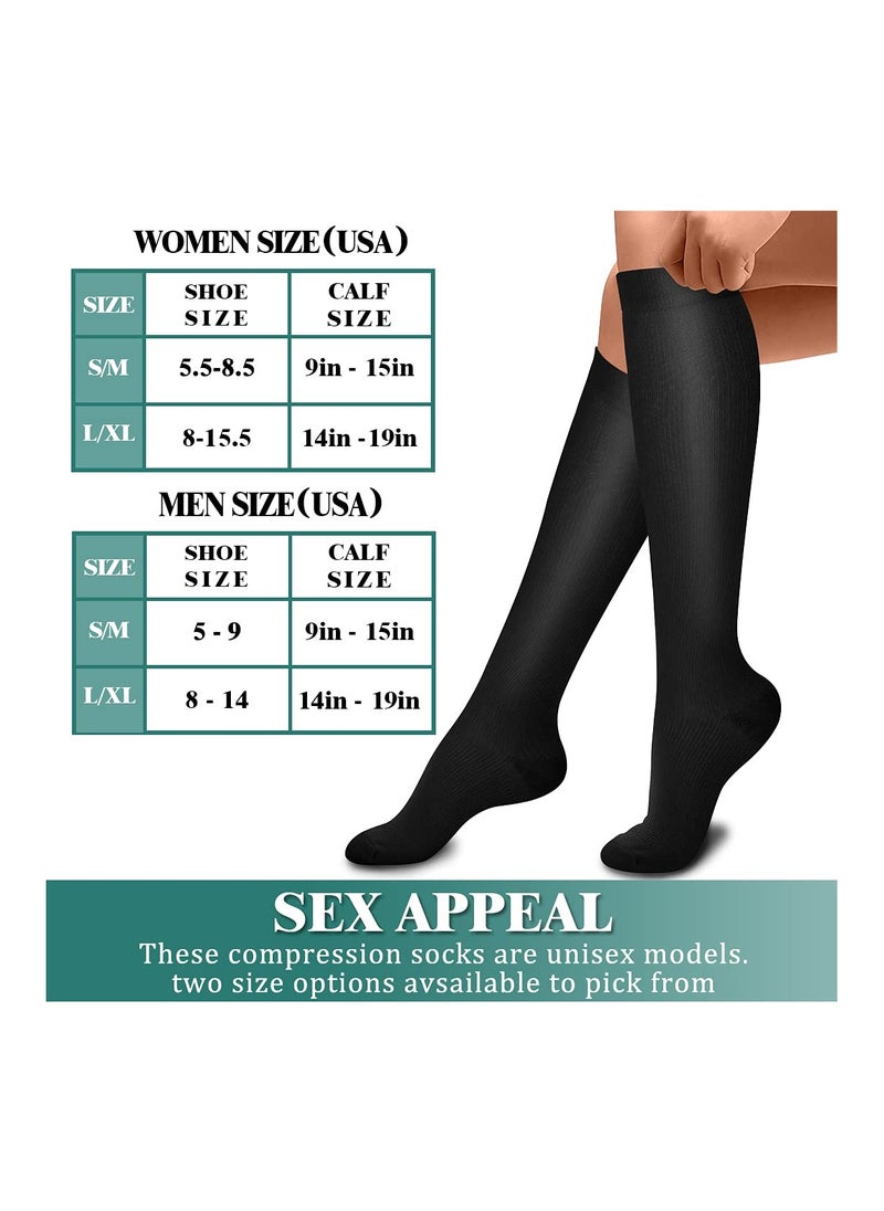 3 Pack Medical Compression Socks-Compression Socks For Women and Men Circulation -Best for Running,Nursing,Athletic