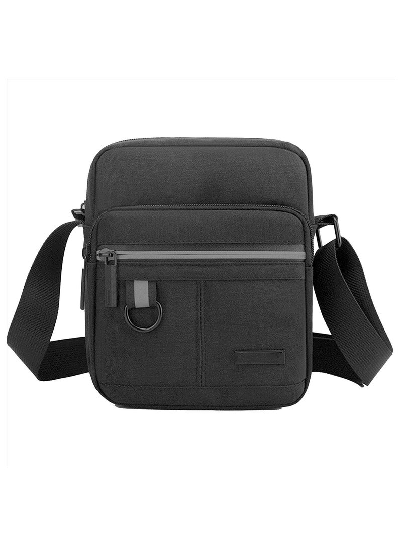Men's Multifunctional Canvas Shoulder Bag Multi Pockets Business Messenger Bags Portable Mobile Phone Coin Sports Over Crossbody for Travel School Office - Image 1