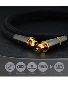 Generic Digital Optical Audio Cable, 24K Gold-Plated Nylon Braided Fiber Male to 200 cm Cable for Sound Bar, TV, Playstation, 1 Pcs  - Image 4