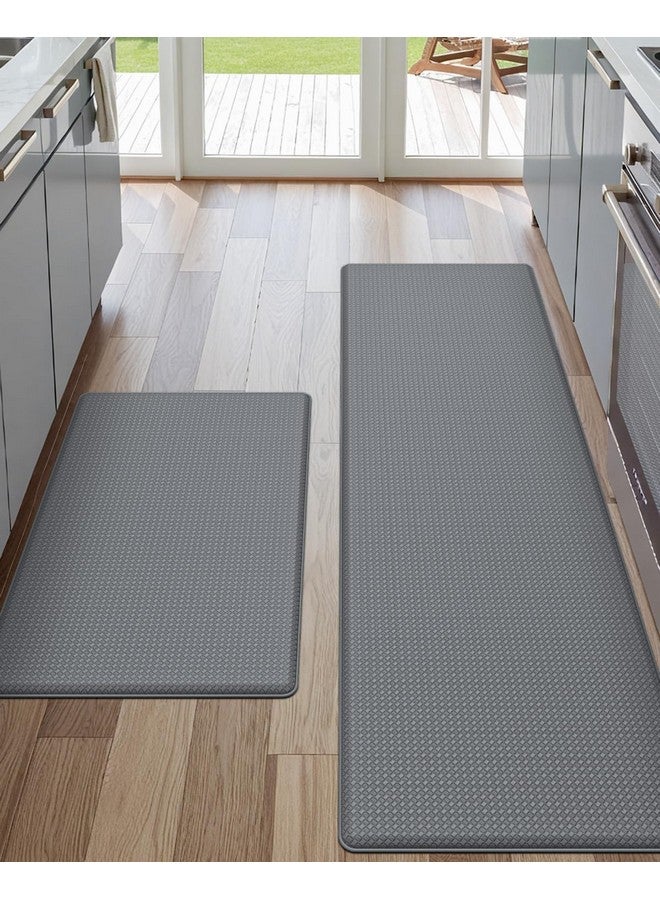 DEXI Anti Fatigue Kitchen Rug Sets, 2 Piece Non Skid Cushioned Comfort Standing Kitchen Mat Sets Waterproof and Oil Proof Floor Runner Mat, Easy to Clean, 18"x30"+17"x59" - Image 1