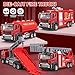 TAKGUD 4 Packs Metal Fire Trucks Playsets Mini Friction Powered Vehicle Including Fire Engine Ladder Truck Diecast Tank Tow Realistic Design for Toddlers Boys Kids Aged 3 Years Old - Image 4
