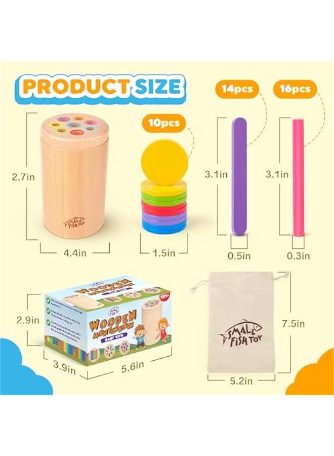 Wooden Montessori Baby Toddler Toys: 3 in 1Learning Fine Motor Skills Juguetes, Educational Color Sorting Fidget Sensory Toys for Toddlers 1-3, Object Permanence Cause and Effect Boys Girls Gifts - Image 5