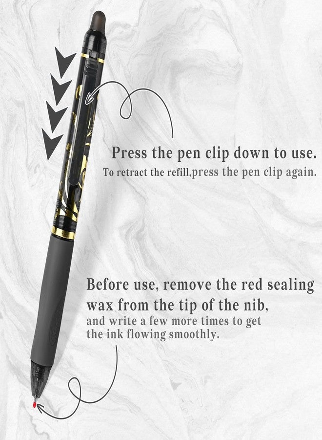 Temiary 10 Pcs Retractable Erasable Gel Pens, Fine Point 0.5 mm, Assorted Color Inks in Pen, Smooth Writing, Make Mistakes Disappear for Writing and Crossword Puzzle (Black) - Image 4
