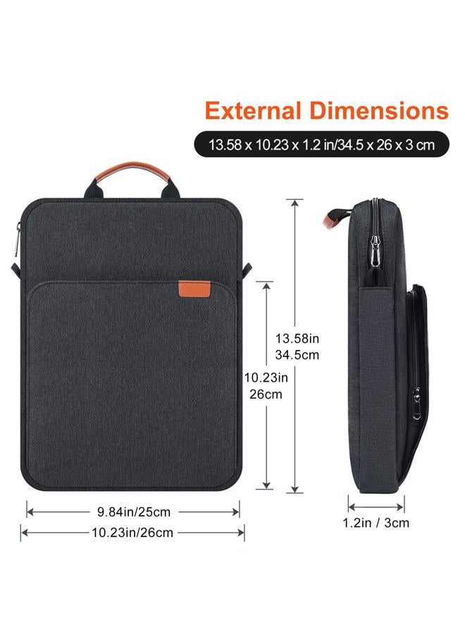 CASEDAO 12.9-14 Inch Tablet Sleeve Case for 14.6" Samsung Galaxy Tab S11 S10 S9 S8 Ultra, iPad Pro 13" 12.9"/Air M2 M3/MacBook Air 13"/MacBook Pro 14" M5 M4 M3 Shoulder Bag,Surface Pro 11-9 Carrying Bag-Grey - Image 2