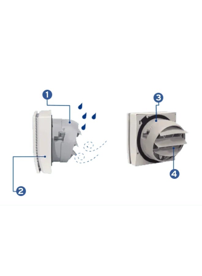 KDK 6 Inch Auto Shutter Exhaust Fan Window Mount 15WHCT - Image 3