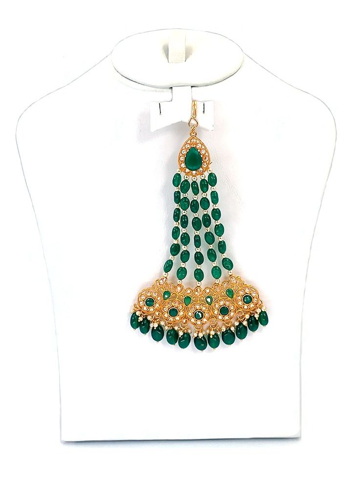 GOHONA GOHONA Traditional Indian Head Jhoomar Passa Jewelry Side Tikka for Women  - Image 2