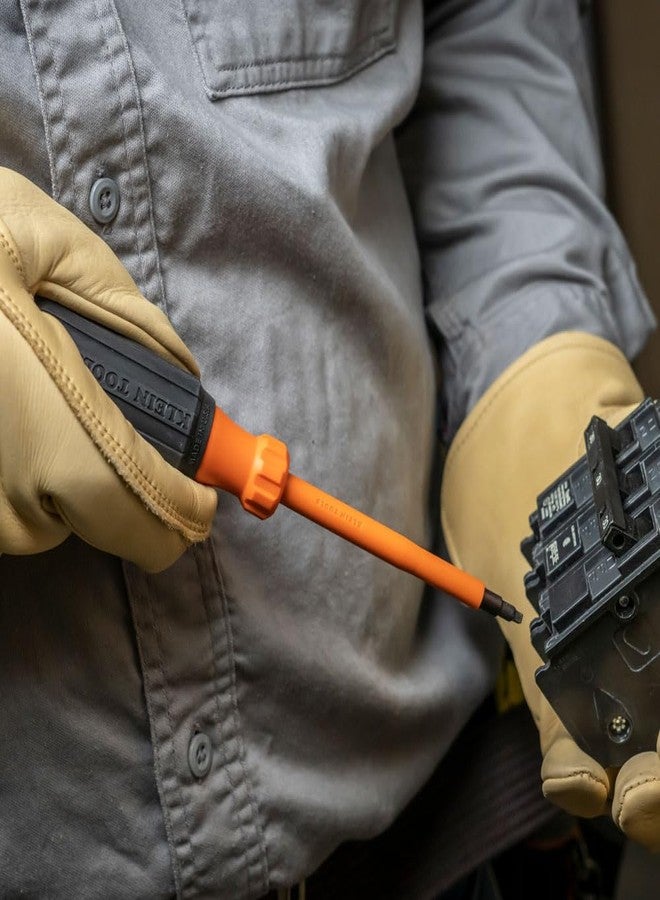 Klein Tools 6844INS Insulated Screwdriver, Made in USA, 1000V #2 Square Tip Screwdriver with 4-Inch Shank, Tip-Ident, Cushion-Grip Handle - Image 5