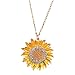 LHDOS Bling Sunflower Car Mirror Hanging Accessories Crystal Diamond Car Interior Ornament Pendant for Women Lucky Rear View Mirror Charm for Auto Decoration Present - Image 2
