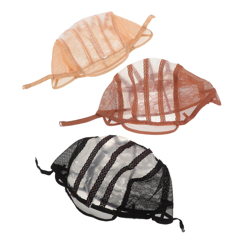 3pcs Wig Net Cap Cosplay - Elastic Mesh Dome Cap - Hair Accessories For Women - Comfortable And Breathable Hairnet For Dress-Up Reusable - Image 1