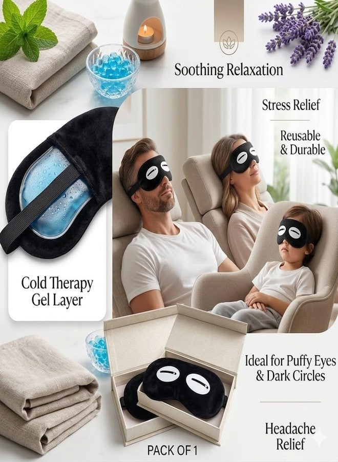 SONEEV MART Reusable Cooling Eye Mask - Ice Pack for Puffy Eyes & Headache Relief - Comfortable Plush Backing & Adjustable Elastic Band - Perfect for Sleep and Relaxation - Image 2