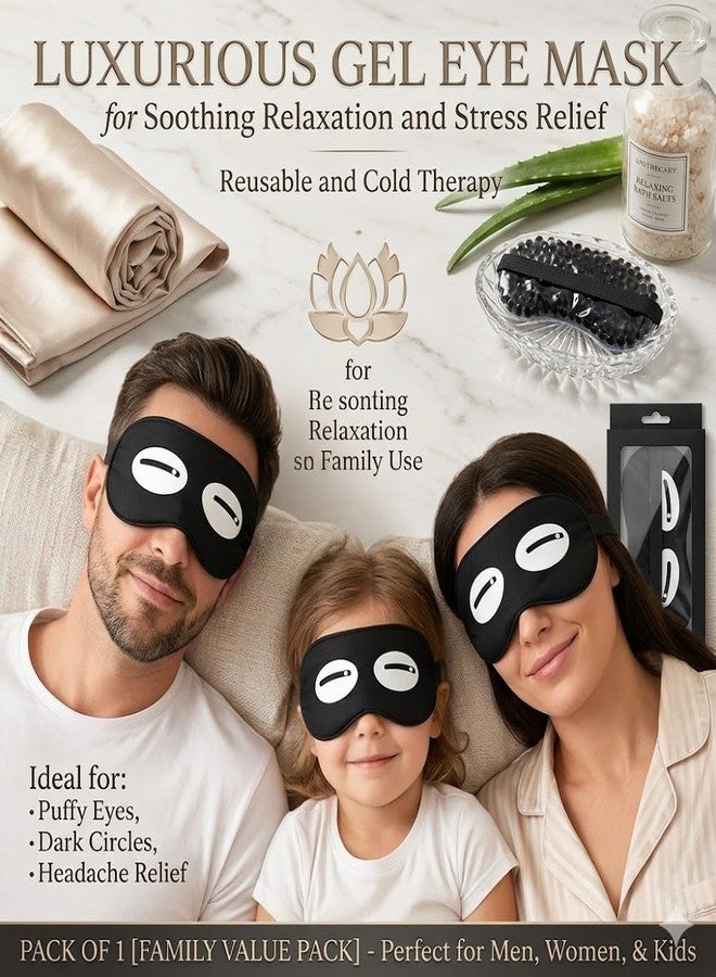 SONEEV MART Reusable Cooling Eye Mask - Ice Pack for Puffy Eyes & Headache Relief - Comfortable Plush Backing & Adjustable Elastic Band - Perfect for Sleep and Relaxation - Image 3