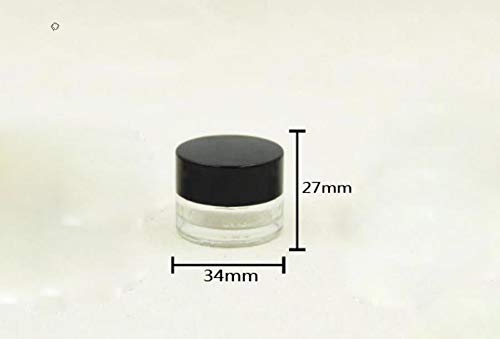 تابويل 2 قطعة 5 مللي/5 جرام القمامة الصغيرة لطيف مستديرة فارغة إعادة الملء الزجاج الشفاف زجاجة الجرار وعاء الحاويات مع غطاء أسود لمستحضرات التجميل ماكياج - Image 2