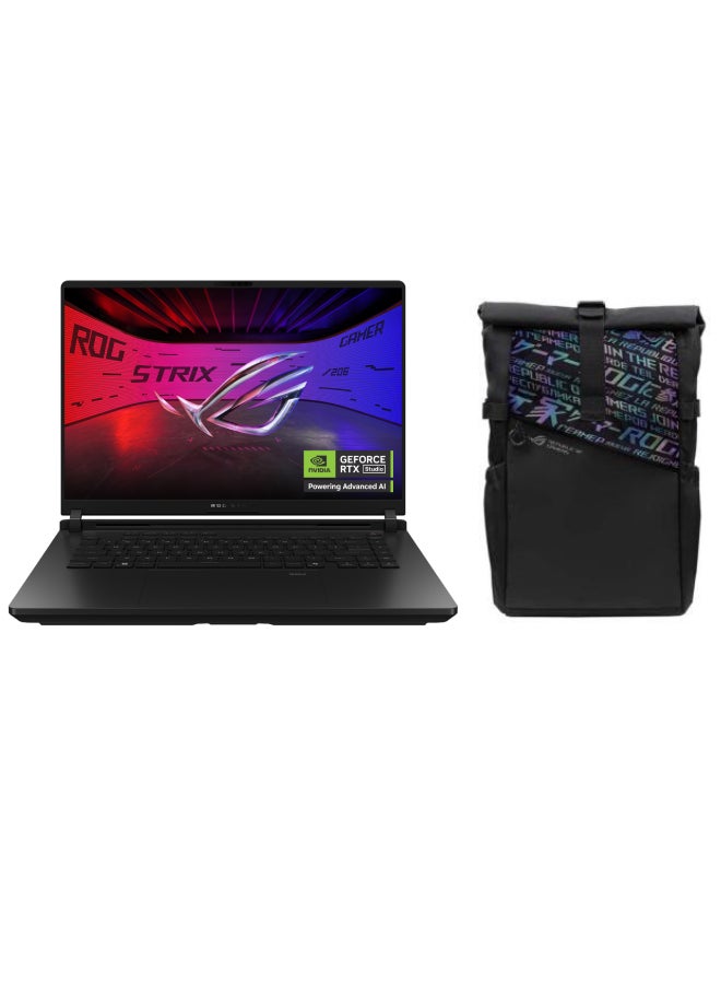 أسوس لابتوب الألعاب ROG Strix SCAR 16 بشاشة 16 بوصة 2.5K WQXGA (2560x1600) بتردد 240Hz، مع معالج Core Ultra 9 275HX/32GB RAM DDR5/1TB SSD/Windows 11 Home/24GB Nvidia GeForce RTX 5090 الرسومية. - Image 1