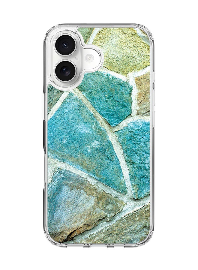 Stylizedd Classic Clear MagSafe Case for iPhone 17 , Hybrid Soft Case Flexible Edges Anti Drop TPU PC Gel Thin Transparent Cover [ Designed for iPhone 17 ] - Aqya Stones Full Print