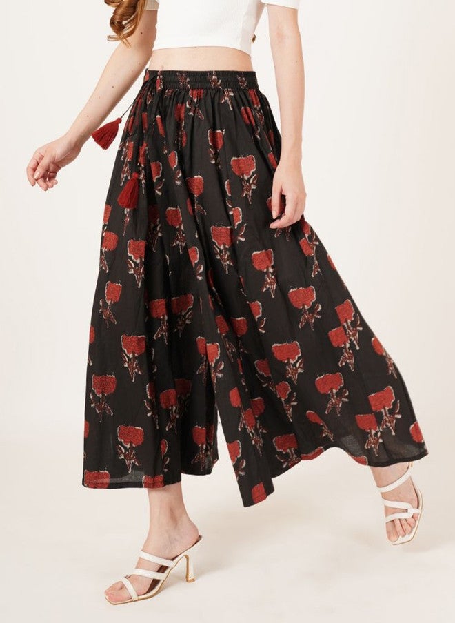 COTLAND FASHION Women Floral Printed Flared Ethnic Palazzos - Image 3