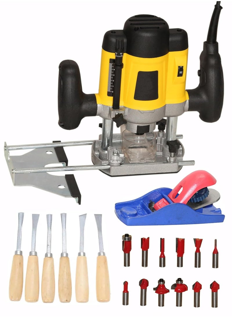 Digital Craft Digital Craft Electric Multifunction Woodworking Carving Machine Trimming Machine Slotting Machine Furniture Processing Tools Electric Router Machine kit5Inch Hand Planer6Pc Wood Carving Set  - Image 1