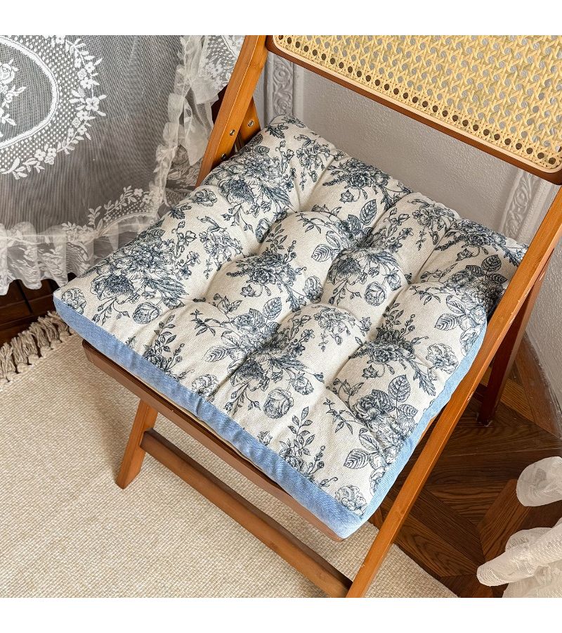 Thicken Vintage Floral Square Chair Cushion 16.93x16.93 Inch High Elasticity Soft Non Slip Seat Pad Breathable Cushion For Dining Chair Office Chair Bay Window Tatami Mattress Multiple Colors - Image 5