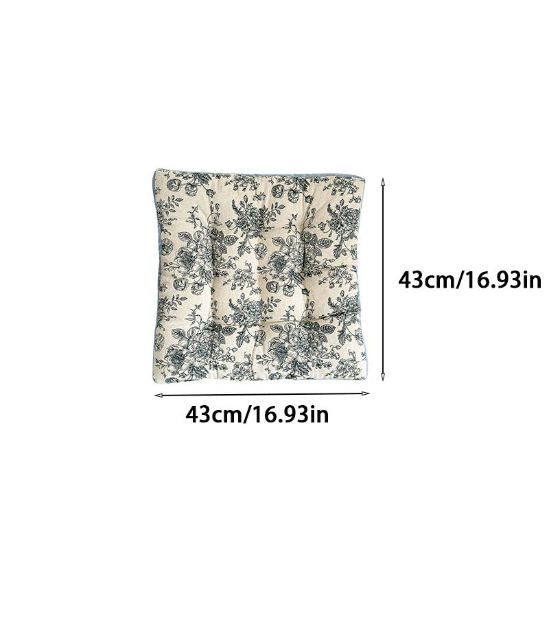 Thicken Vintage Floral Square Chair Cushion 16.93x16.93 Inch High Elasticity Soft Non Slip Seat Pad Breathable Cushion For Dining Chair Office Chair Bay Window Tatami Mattress Multiple Colors - Image 3