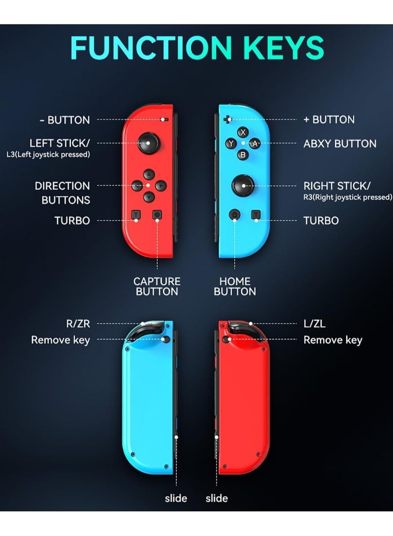 GUDOO Joypad Controllers for Nintendo Switch, Replacement for Switch Controller with RGB LED, Adjustable Turbo and Vibration, Motion Control/Wake-Up/Screenshot - Image 4