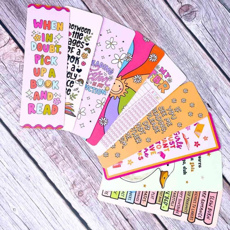 YJ PREMIUMS 10PC Bookmarks for Women, Cute Colorful Bookmark for Book Lovers Reading Accessories Book Marks Laminated Plastic Cool Design Motivational Affirmation Summer Notebook Novelty for Girls - Image 4