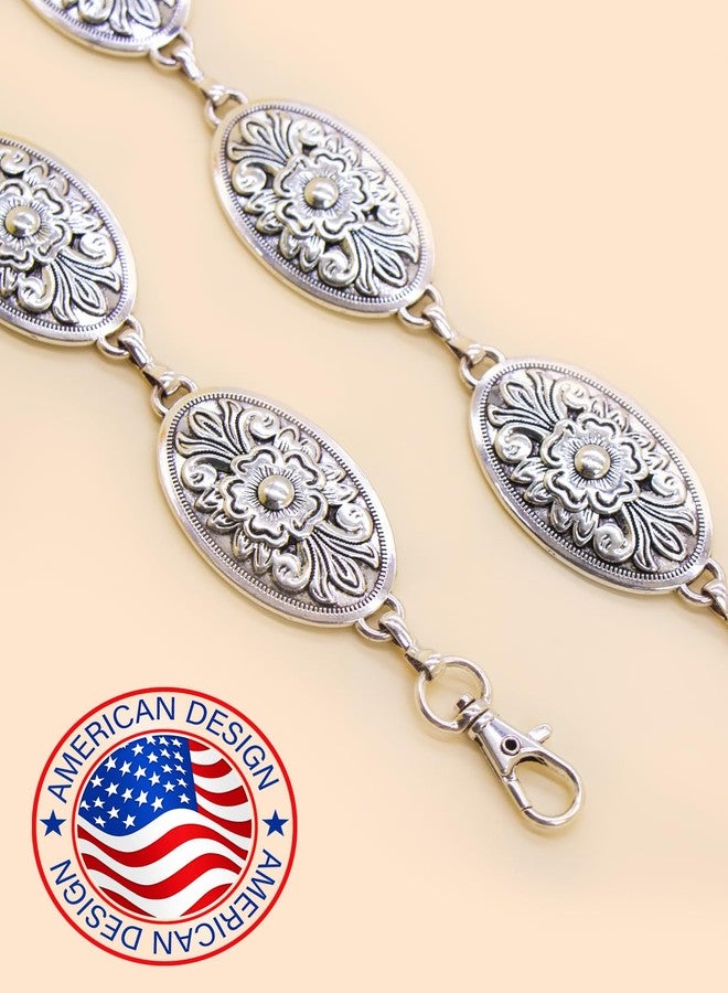 TOPACC Metal Chain Belt for Women Waist chains for Dresses Jeans Western Cowgirl, Silver-70, Length 45" (28"+extended chain 17") - Image 2