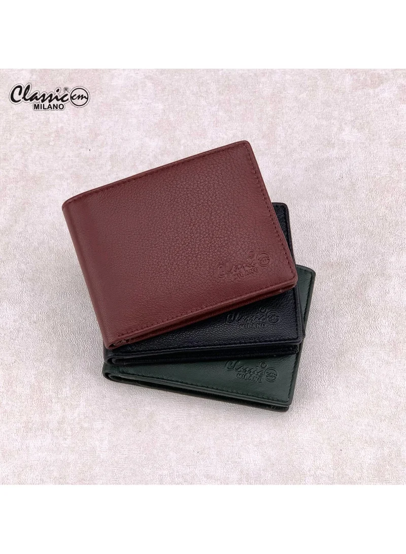 Classic Milano Maroon (GTF-04-EM) Classic Milano Men’s Wallet – Slim Bifold Leather Wallet for Men with RFID Blocking, Multiple Card Slots & Middle Zip – Stylish Mens Purse Wallets Gift for Husband, Father for Men | Best Price UAE
