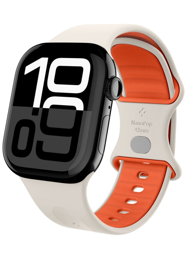 Spigen Nano Pop Apple Watch Band for Apple Watch Series 10 42mm, Series 9/8/7 41mm, SE2/SE/6/5/4 40mm, 3/2/1 38mm Adjustable Loop Strap - Orange Beige  - Image 1