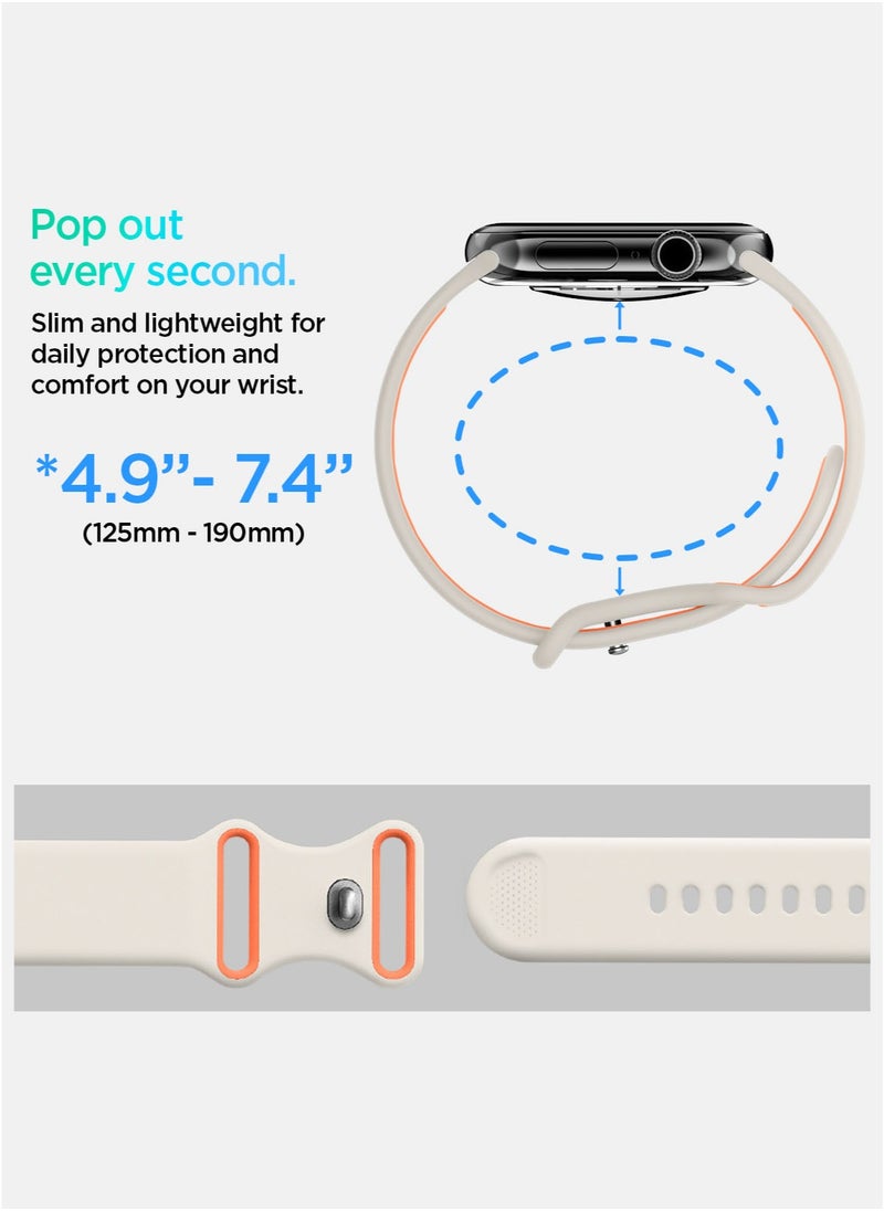 Spigen Nano Pop Apple Watch Band for Apple Watch Series 10 42mm, Series 9/8/7 41mm, SE2/SE/6/5/4 40mm, 3/2/1 38mm Adjustable Loop Strap - Orange Beige  - Image 3