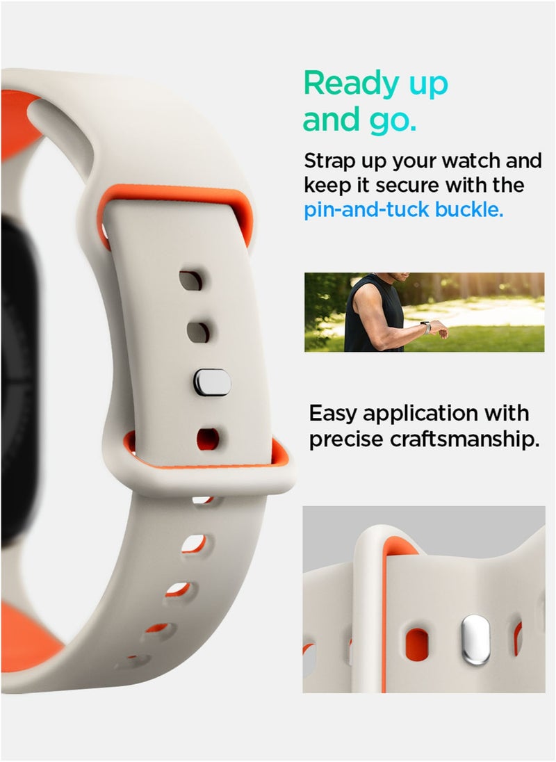 Spigen Nano Pop Apple Watch Band for Apple Watch Series 10 42mm, Series 9/8/7 41mm, SE2/SE/6/5/4 40mm, 3/2/1 38mm Adjustable Loop Strap - Orange Beige  - Image 5
