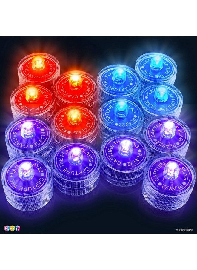 Play22 - American Capture The Flag Glow In The Dark Game Capture The Flag Game Up To 14 Players Capture The Flag Set Includes 14 Bands 16 Team Lights 2 Flags Great Outdoor Gift Original - Image 1