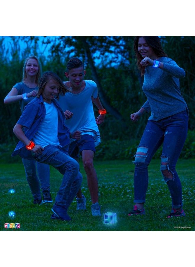 Play22 - American Capture The Flag Glow In The Dark Game Capture The Flag Game Up To 14 Players Capture The Flag Set Includes 14 Bands 16 Team Lights 2 Flags Great Outdoor Gift Original - Image 1