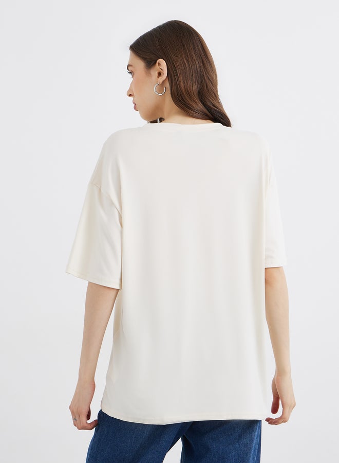 Take Two Styli Graphic Print Round Neck Oversized T-Shirt - Image 5