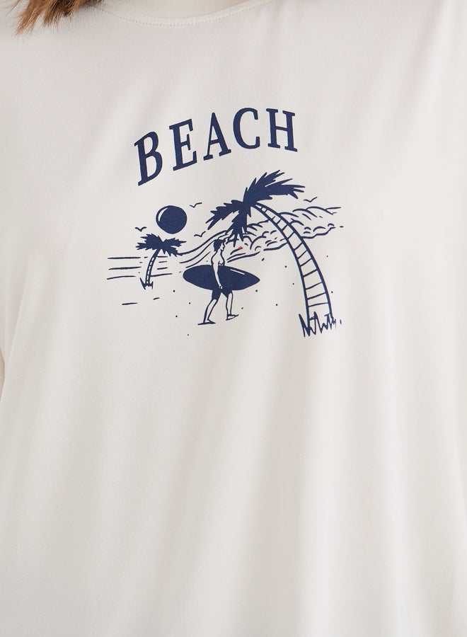 Take Two Styli Graphic Print Round Neck Oversized T-Shirt - Image 3