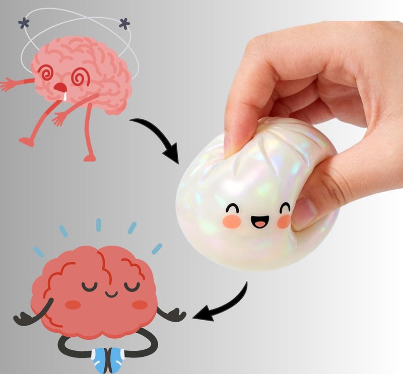 Dumpling Squishy Mystery Box Stress Relief Toy - Colorful Reusable Squeeze Ball with Steamer - Image 3