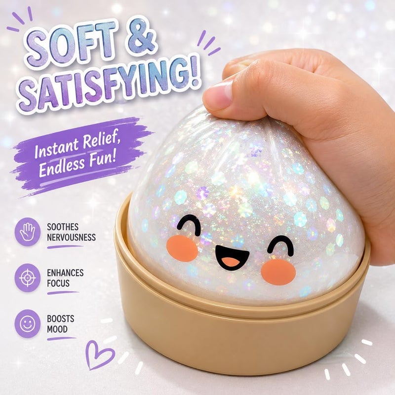 Dumpling Squishy Mystery Box Stress Relief Toy - Colorful Reusable Squeeze Ball with Steamer - Image 4