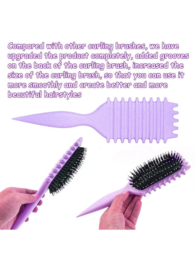 كيلا فرشاة تحديد تجعيد الشعر، فرشاة شعر مجعد واحدة، تصفيف تجعيدات محددة، لتصفيف وتشكيل تجعيدات الشعر للرجال والنساء لتقليل الشد (أرجواني) - Image 3