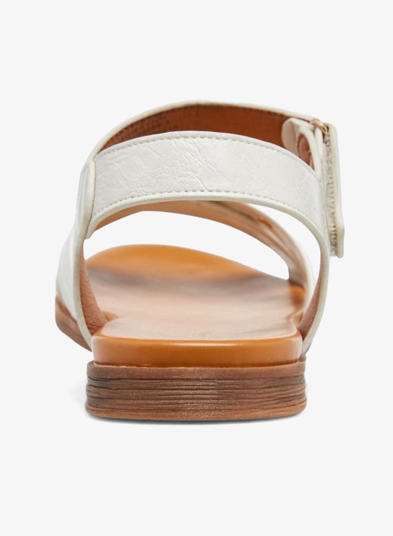 Le Confort Solid Cross Strap Sandals With Hook And Loop Closure - Image 4