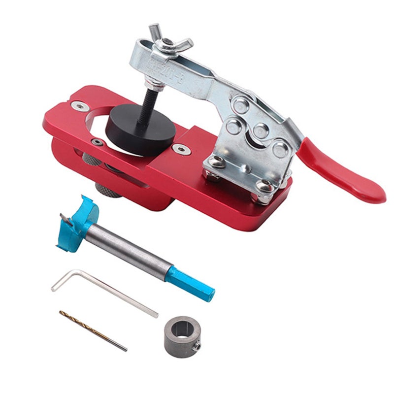 Hinge Opener: Red High-quality Aluminum Alloy - Fast Firm Clamp Drill Bit for Home Improvement Woodworking Enthusiasts - Image 1