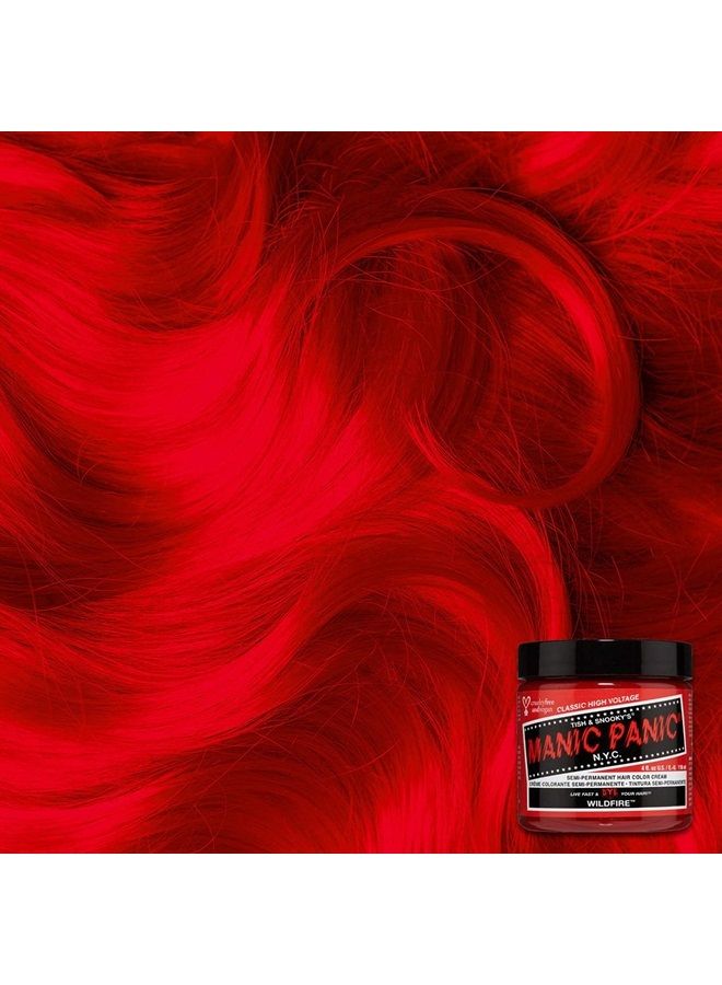 Manic Panic Wildfire Red Hair Dye – Classic High Voltage - Semi Permanent Hair Color - Reddish Orange Shade - Glows in Blacklight - For Dark & Light Hair – Vegan, PPD & Ammonia Free - Hair Coloring - Image 1
