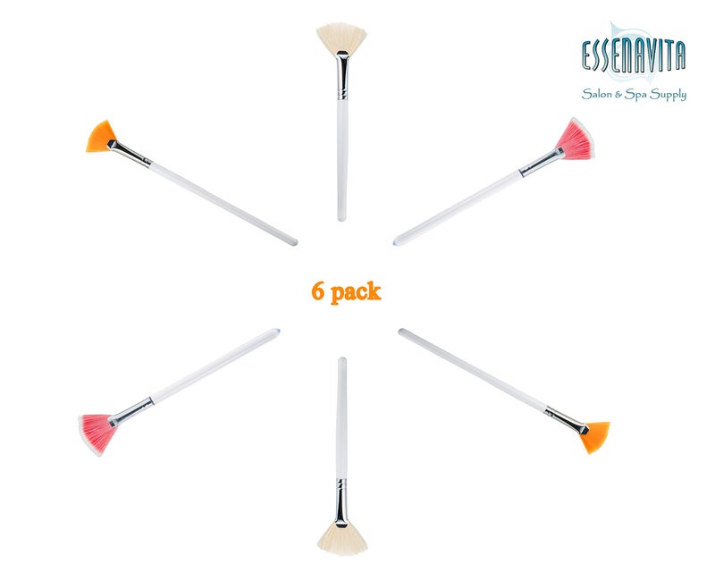 essenavita fan mask brush set of 6 pieces mask application fan brush glycolic fan brush boar head fan brush - Image 2