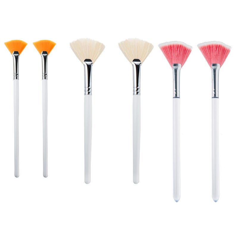 essenavita fan mask brush set of 6 pieces mask application fan brush glycolic fan brush boar head fan brush - Image 1