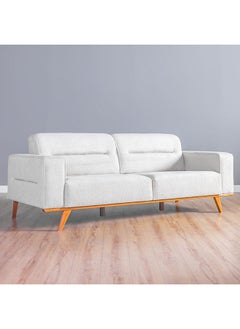DANUBE HOME أريكة قماشية مكونة من 3 مقاعد من Kelbek بتصميم حديث وأثاث غرفة المعيشة بثلاثة مقاعد مقاس 220x85x81 سم بيج  - Image 4
