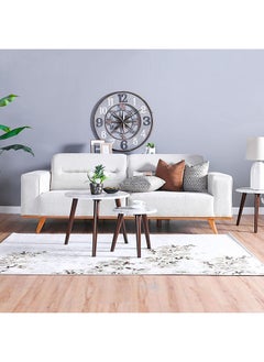 DANUBE HOME أريكة قماشية مكونة من 3 مقاعد من Kelbek بتصميم حديث وأثاث غرفة المعيشة بثلاثة مقاعد مقاس 220x85x81 سم بيج  - Image 1