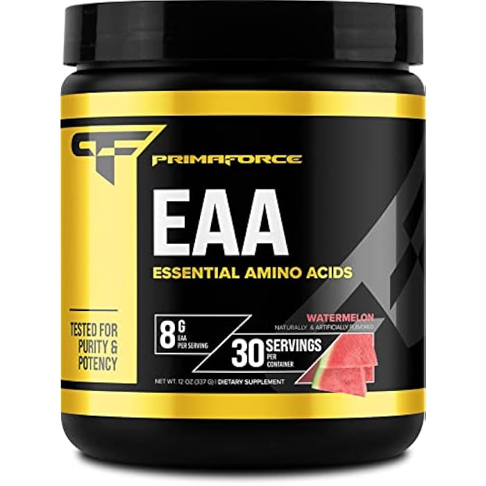 Primaforce بودرة بريمفورس EAA (30 حصة) | الأحماض الأمينية الأساسية للتمرين قبل/أثناء واستعادة - خالية من الكائنات المعدلة وراثيًا وخالية من الغلوتين (بطيخ) - Image 1